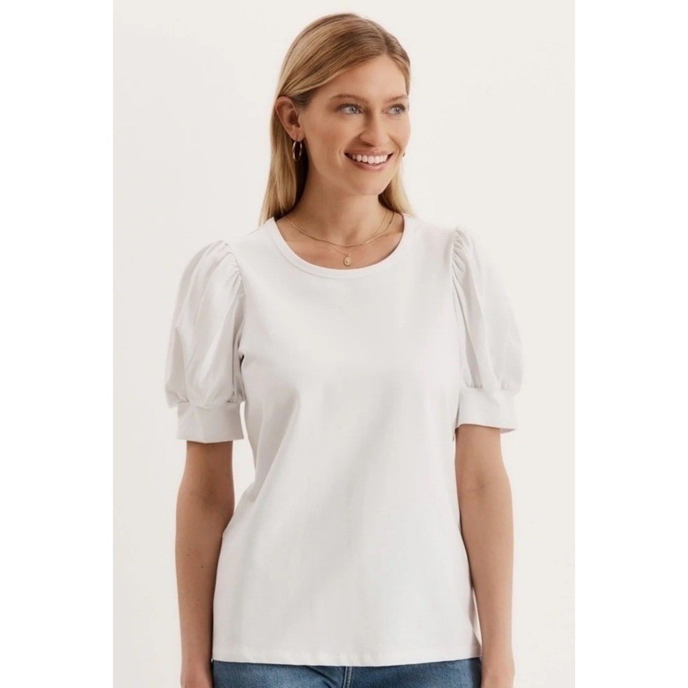 Tyler Boe Women's Kari Puff Sleeve Top In White Size XS
